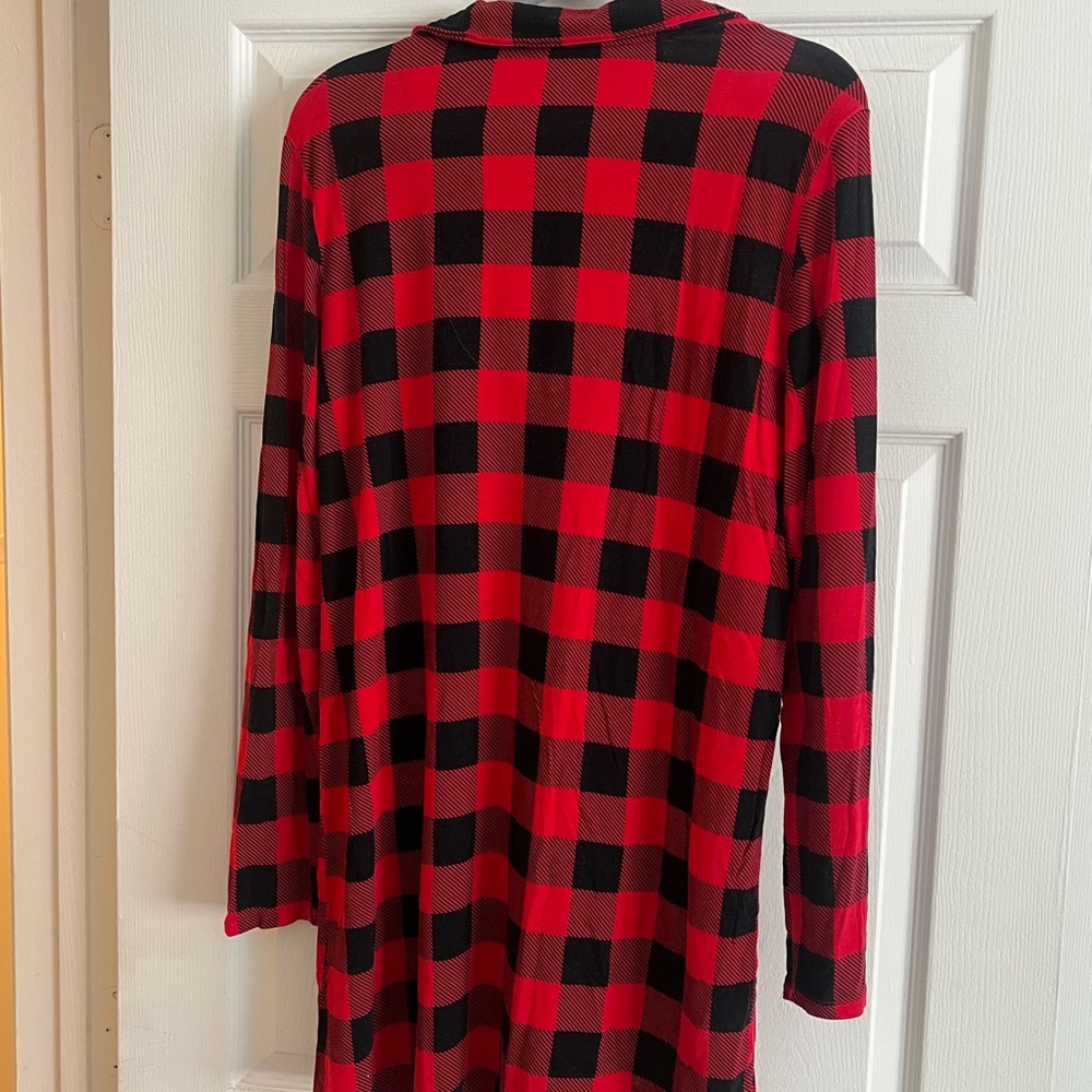 Jenni Red and Black Plaid Nightgown Medium - Picture 2 of 5